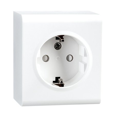 SG Stikkontakt Påvegg Enkel m/j hvit