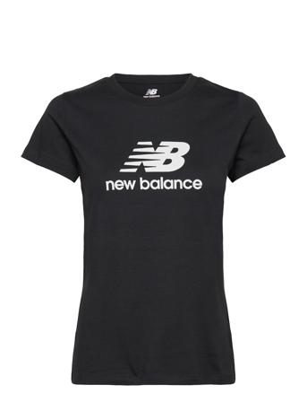 Nb Essentials Stacked Logo T-Shirt T-shirts & Tops Short-sleeved Svart New Balance*Betinget Tilbud