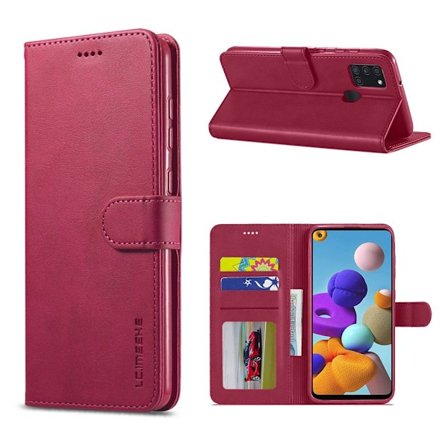 LC.IMEEKE Samsung Galaxy A21s Flip kotelot - Punainen