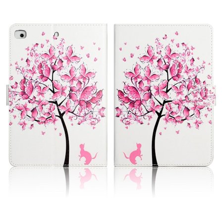 iPad Mini (2019) mönster läder flip fodral - fjäril träd