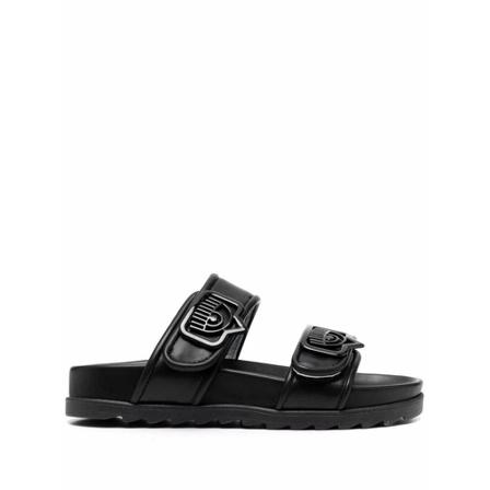 Chiara Ferragni Collection, Sandals Zwart, Dames, Maat:38 EU,leather