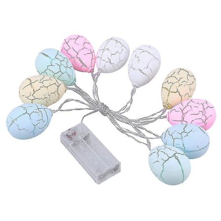 1,5 meter 10 LED påske fe lys batteridrevet dekorasjonslys fargerik sprukket eggform lys påskepynt ingen batteri inkludert