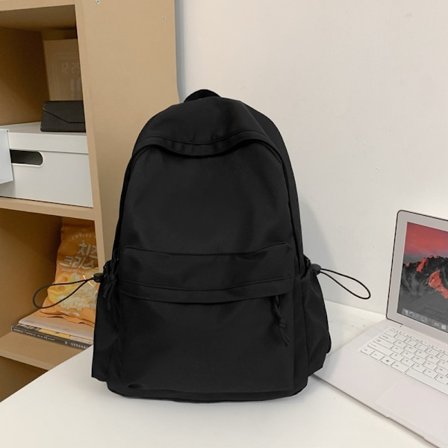 Svart Ryggsäck Lätt Ryggsäck Vattentät Hög Mellan Ryggsäck För Söt Estetisk Ryggsäck Casual Daypack För Män Kvinnor