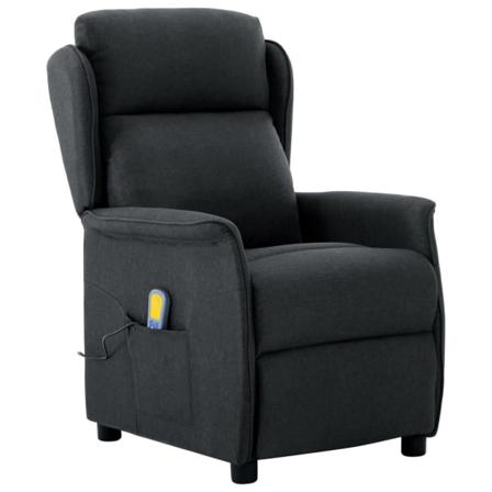 Vidaxl Massagefåtölj Mörkgrå Tyg Grå