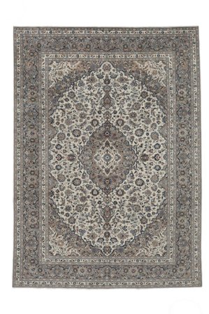 Keshan Rug Hand Knotted 292X396 Brown/Dark Grey Persia