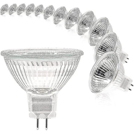 MR16 Spotlys, 12v 20w Lyspære, GU5.3 Lyspære Dæmpbar, 2-polet Halogen Lyspærer Varmt Hvid 2700k, Pakke med 12 (mr16-20w-12p) [xh]