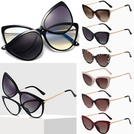 Sunglasses Polarized Magnetic Clip-on Eyeglass Frame Blue Light Blocking UV Rx H