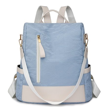 Ryggsäck - Med justerbara axelremmar i två riktningar, flera fack (Blå)