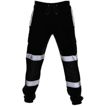 Aikuisten turvallisuus työhousut Hi Vis Viz näkyvyys joustava vyötärö hikihousut (FMY)