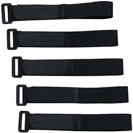 Set med 5 svarta kardborreband i återanvändbara remmar 2,5 cm x 30 cm 5 st - svart