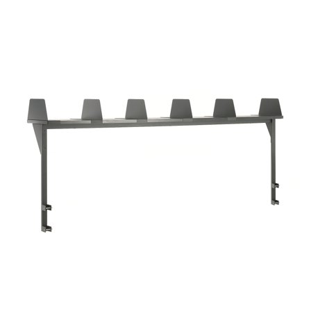 Aufsatzregal CARGO mit 6 Teilern, 2400 x 300 mm, grau