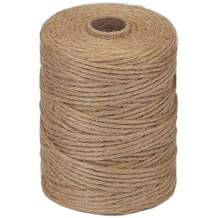 328 fot 2mm jutetråd, naturlig biologisk nedbrytbar tykk brun tråd for hage, gaver, håndverk