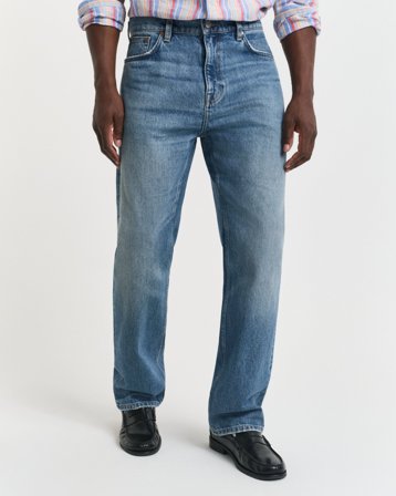 GANT Herren Straight Fit Jeans (34/34) Hellblau
