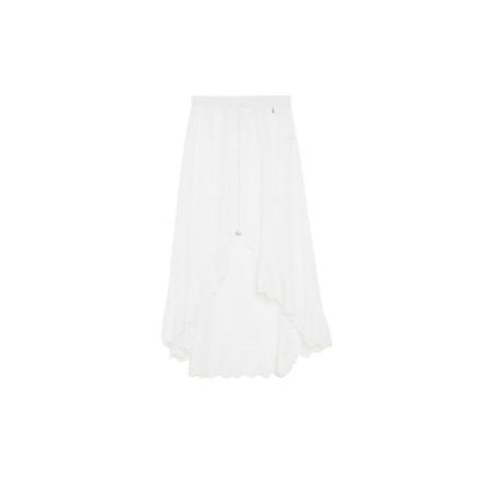 Patrizia Pepe Asymmetrical Nederdel 2J2181 A3ko Hvid, Dame