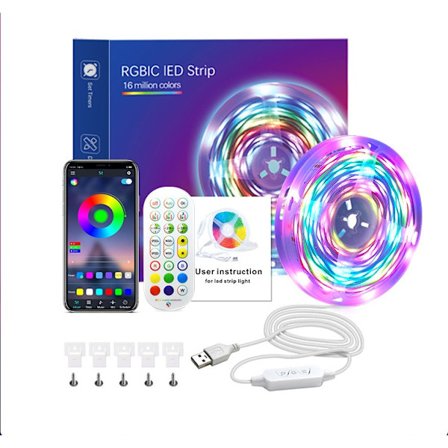 LED Symphony Light Strip Set Marquee Strip Fjernkontroll (2.4G Fjernkontroll (En Bar Panel Rull) Lysstripe 10m 140 Lys)