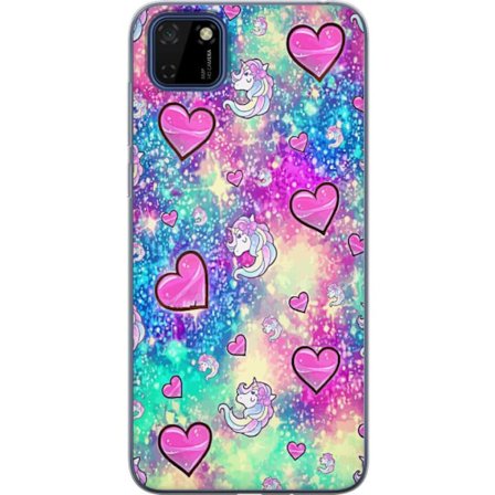 Kompatibelt Mobilskal till Huawei Huawei Y5p Enhörning och hjärtan