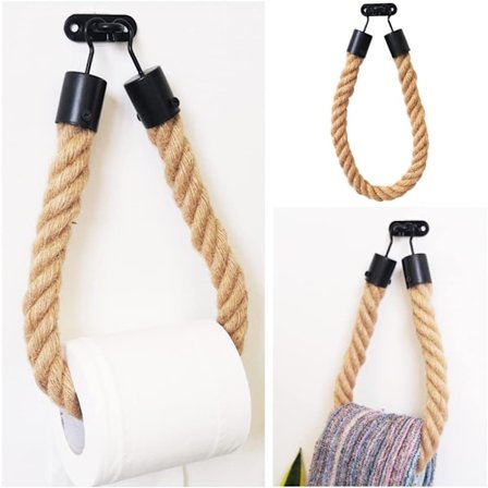Toalettpapirholder Tau Industrielt Tau Veggmontering Håndklehylle