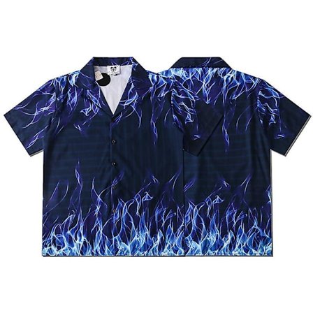 Løse skjorter med flammegrafik til mænd, kvinder og teenagere