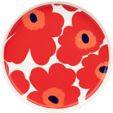 Marimekko Unikko tallrik 20 cm, vit/röd/blå | Dukning & Servering > Tallrikar > Tallrik | Bagaren och Kocken
