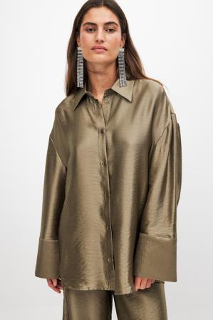 NA-KD Chemise oversize en rayonne - Chemises - Vert - EU 36