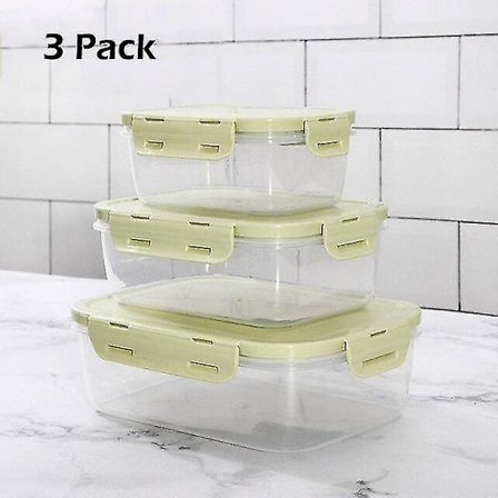 3 kpl Ilmatiiviä ja vuotamattomia ruokasäilytysastioita, vihreä