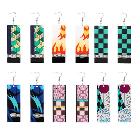 Tanjiro Øreringe Anime Cosplay Øreringe Til Kvinder Mænd Piger Kimet