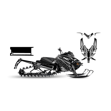 Dekalkit SweTown Team Racer 18 Svart-Vit - Arctic Cat M9000 King Cat Turbo 162 2018-2019