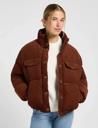 Lee Jeans Rider Puffer Jacket - Brown - M