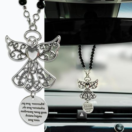 Metal Engel Vinger Bil Vedhæng, Beskyttende Vinger Spejlophæng, Bakspejl Dekoration Charm Kristent Gave