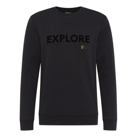 National Geographic Men's Crew Neck Sweat Men long-sleeved sweaters Black L