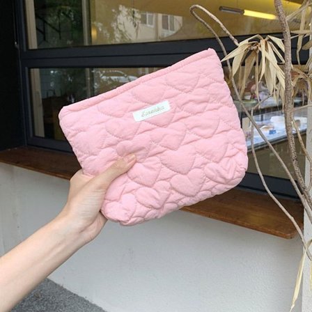 Quiltet makeuptaske Rejsetoilettaske PINK