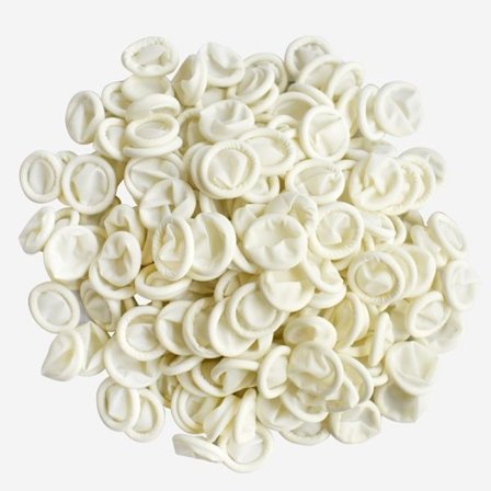 #Sæt med 400 (M) Ikke-sterile hvide latex rullefingerhuer til engangsbrug#