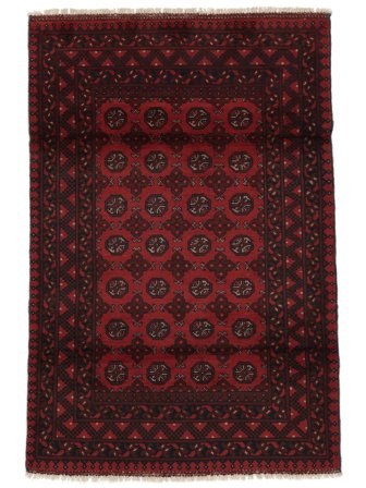 117X176 Dywan Afgan Fine Orientalny Czarny/Ciemnoczerwony (Wełna, Afganistan) Carpetvista