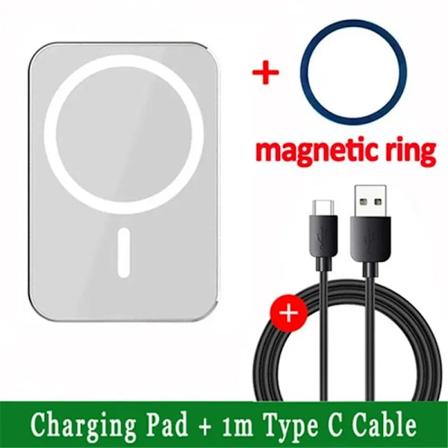 30W Magneettinen Auton Langaton Laturi Auton Puhelimen Pidike Telakka Nopea Lataus Telakka Iphone 15 14 13 12 Pro Max Mini With Cable White