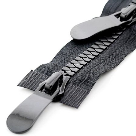 1 stk Farget Harpiks Glidelås Dobbel Skyver Åpen Ende Automatisk Lås Klær Glidelås, Svart, 8#, 100cm