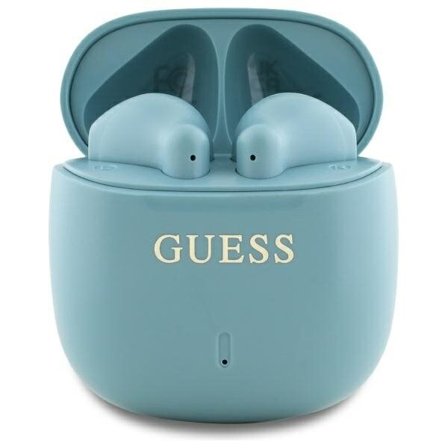 Guess Bluetooth-hovedtelefoner GUTWSJ14ESGQ TWS + dockingstation turkis/turkis Trykt Classic Logo