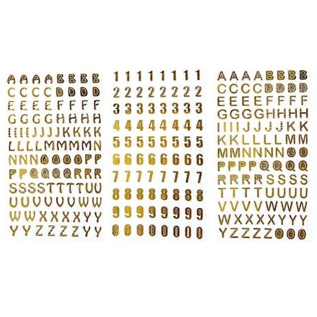 3 ark klistermærker varm stempling engelske bogstaver tal notesbog dekorative klæbemærker til scrapbog håndværk bærbar computer mobiltelefon 