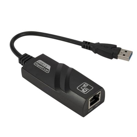 Kablet USB 3.0 til Gigabit Ethernet RJ45 LAN 1000 Mbps Netværksadapter Sort USB3.0