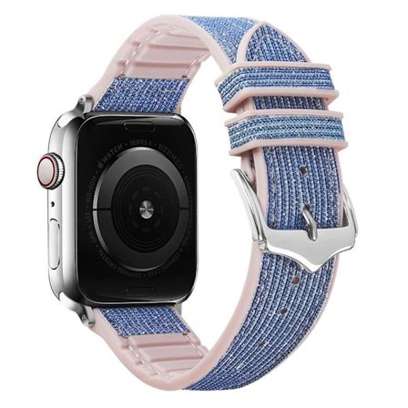 Apple Watch (41mm) klockarmband i glänsande glittersilikon - Baby Blå