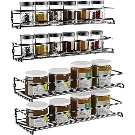 2-pakks Hengende Krydderhyller Organizer Veggmontert Oppbevaringshyller For Kjøkkenskap