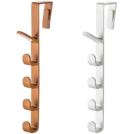 Dørkrog 2 stk. Ingen stansning Krog Bag Døren Skab Dør Garderobe Dør Vægmonteret Opbevaringskrog