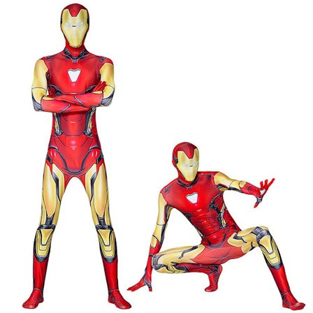 Iron Man Cosplay Kostyme Bodysuit Helkropp Jumpsuit Karneval Party for Menn