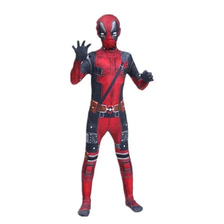 Deadpool-body for barn, superhelt-cosplay, jumpsuit, drakt, gutter, fantasyfilmkarakter, Peter Parker utkledningsmaske, kostyme, fekting