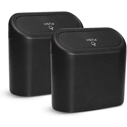 2 stk Mini søppelbøtter, Multifunksjonell bil-søppelbøtte med lokk - Vanntett søppelbøtte kan brukes til hjem, kontor, kjøkken, stue, mini-oppbevaring