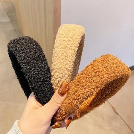 Ihana leveä panta teddykankaasta, ruskea beige musta villa Beige Beige