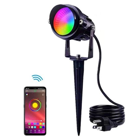 RGB Landskapslys for utendørs med Bluetooth, vanntett og appstyrt