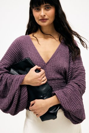 NA-KD Structured Blouse - Bluser - Lilla - XS