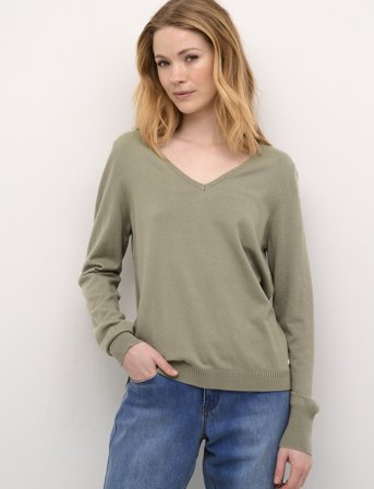 Cream Crdela Knit Pullover - Green - XS