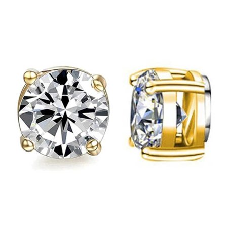 2-pack magnetisk piercing falsk øreringe krystal guld