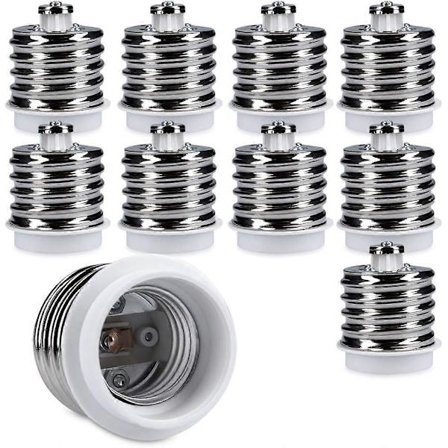 10x Sockeladapter - 10x E40 till E27 Sockelkonverterare - E27 Bas Lamphållaradapter för Halogen LED-lampa